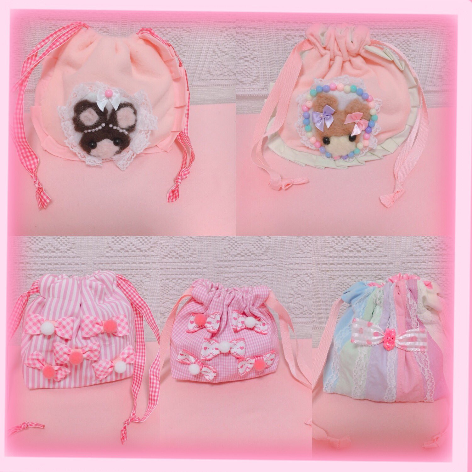 ひなこ きれいになりたい ヤフオクに巾着ポーチ 出品しました ゆめかわいい かわいい 可愛い ゆめかわ ゆめかわ好きさんと繋がりたい ハンドメイド ハンドメイド販売 ピンク ファンシー パステル Cute ヘアアクセ カラフル リボン 姫