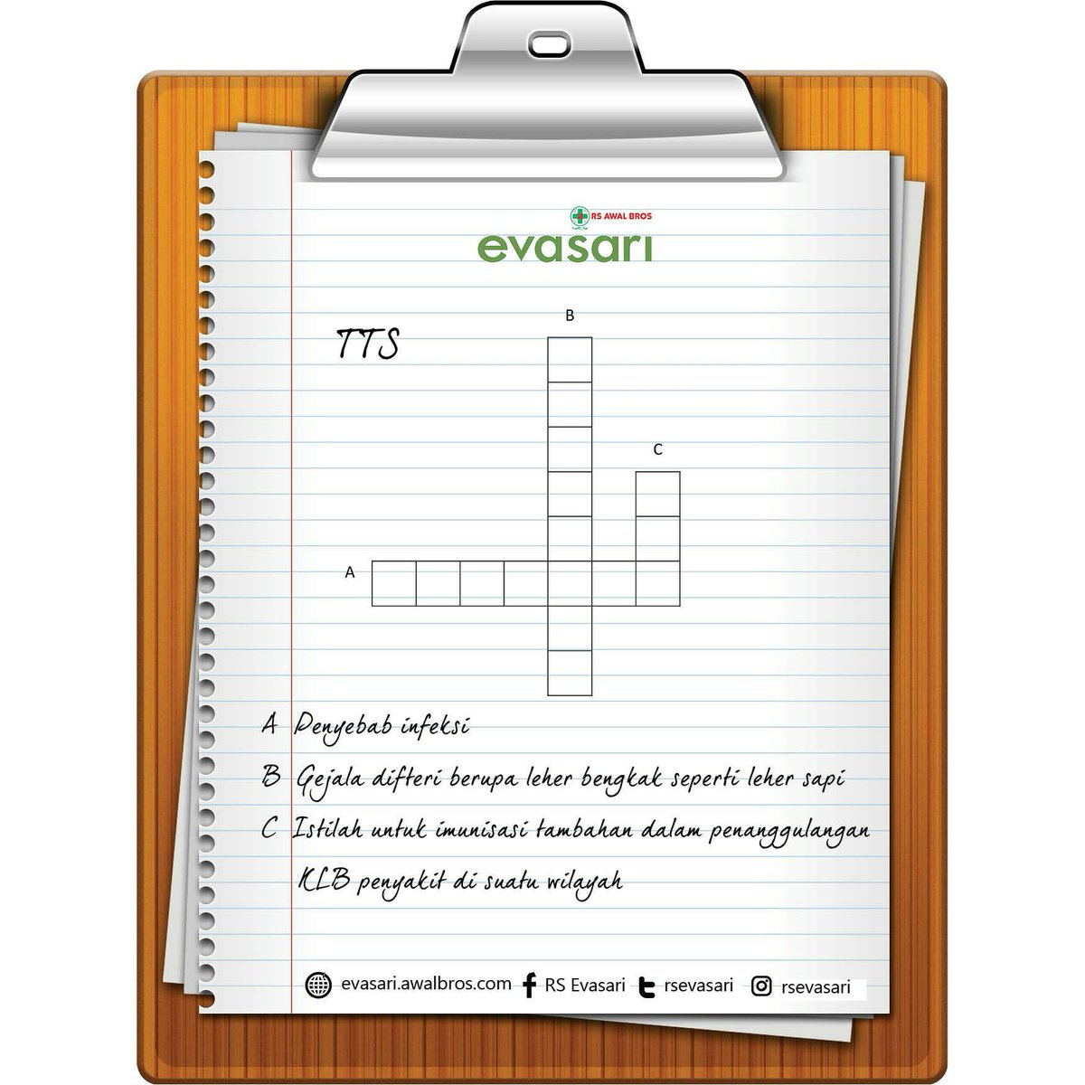 Yuk uji pengetahuan mu tentang difteri, isi TTS nya ya mention jawabannya <a href="/rsevasari/">RS Evasari</a> ):