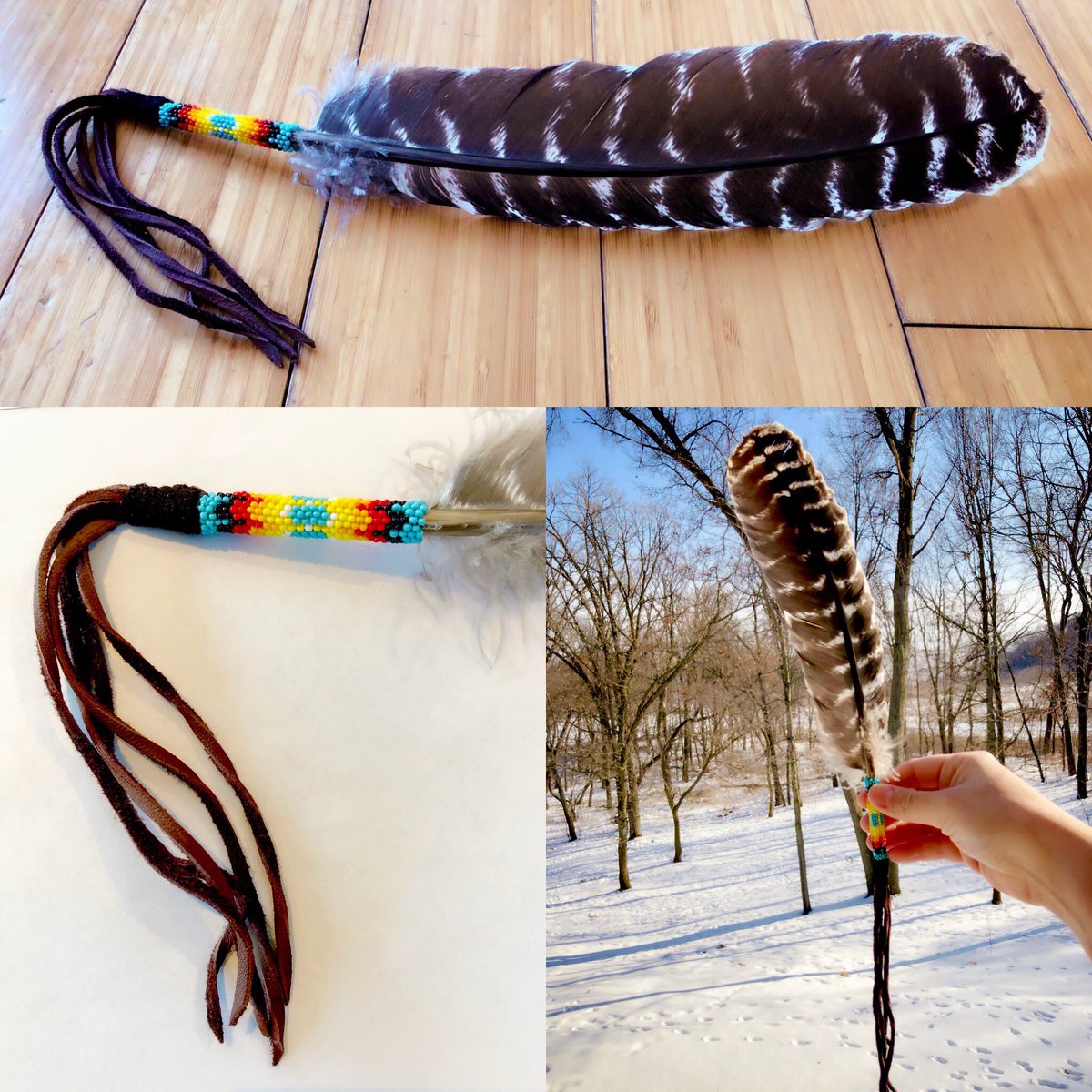 Whisperingwindsshop On Twitter Smudge Feather With A Peyote