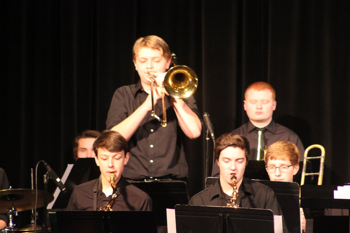 GCYJazzCollab's tweet photo. Excellent performance in the OMEA district 13 Honor Jazz Band showcasing the talents of Henry, Russel &amp; Zach https://t.co/Tm42akaMIe
