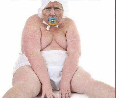 NPagan2's tweet photo. @rappisupa @trumpcardiac @realDonaldTrump Why do you think Melania  sleeps way down the hall from little Donnie with his belly so big if he can't  see it how is she suppose  to all she sees is a retarded child. https://t.co/12Ac5ft778