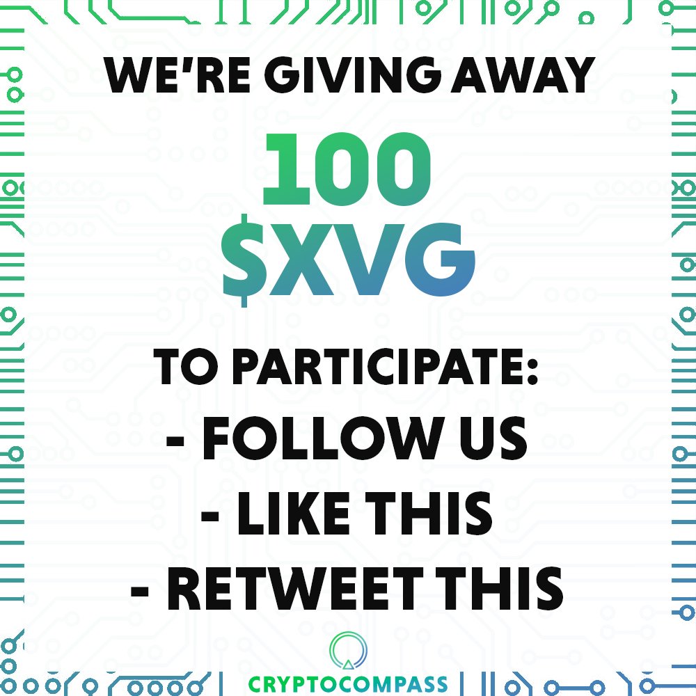 cryptocompasss's tweet image. 100 followers! 🎉 As promised - $xvg #GIVEAWAY TIME!

We're giving away 100 #xvg #Vergecurrency! In order to join follow the rules! Good luck 🤘 #cryptocurrency #crypto