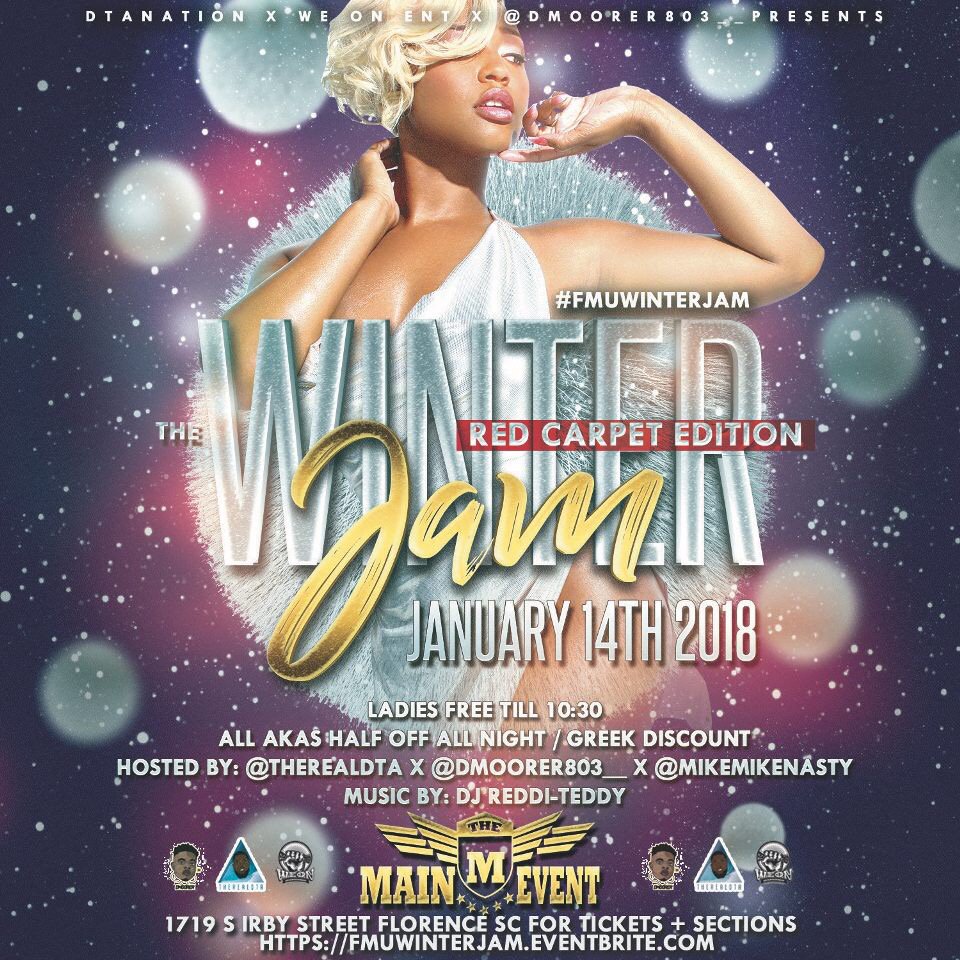 kayliekayyy's tweet photo. #FmuWinterJam โ๏ธ 1.14.18 ๐ Ladies FREE Until 10:30 ๐๐ป This Event Will Hit Capacity Early ๐ฃ POWERED BY @Dmoorer803__ x @_THEREALDTA x #WeOnEnt ๐ https://t.co/ZpfaBKimKe