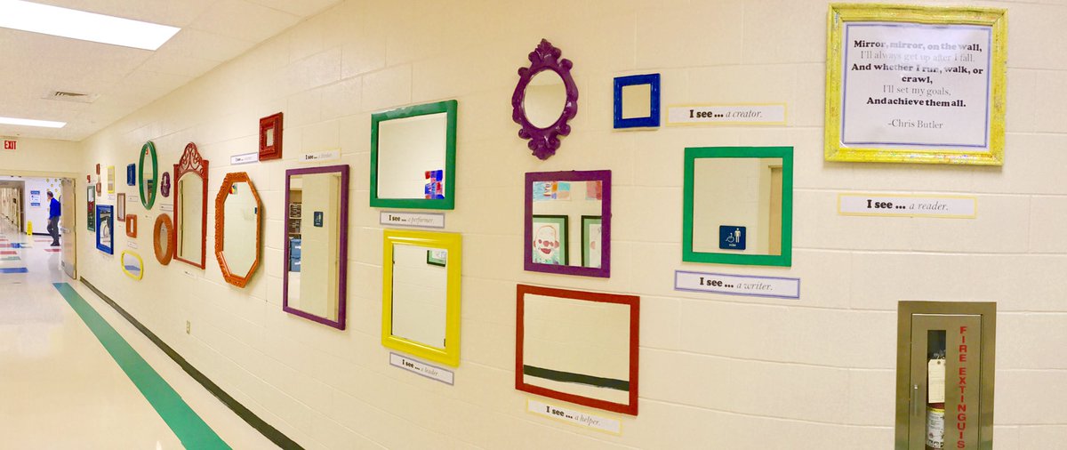 🎨We cleaned our garages &amp; scoured Goodwill stores for wks. #MonaviewMoments St. Council painted, staff submitted quotes &amp; our custodial crew came through! NOW our scholars have a DAILY reminder of ALL they are to MES! #CampusBeautification #loveSCschools #TeachSC #BeTheWildCard