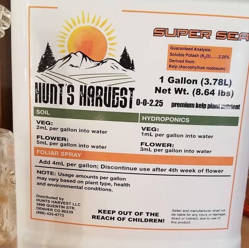 HuntsHarvest303's tweet photo. Anyone looking to increase terpene production, shorten flowering times, and increase crop resilience should contact us at orders@huntsharvestnutes.com about Hunt's Harvest Super Sea (0-0-2.25) - If you use Canna Boost or Humbodlt's Golden Tree.....We can save you more than 50% https://t.co/yH4tNvd7HO