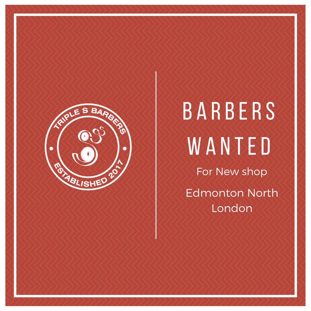 triplesbarbers's tweet photo. We are recruiting barbers to join our team. If you want to be a part of a team that will promote you as a barber as well as the shop then Triple S Barbers is the shop for you #barbershop #barberjobs #britishbarbers #blackbarbers #ukbarber https://t.co/3X9gMT2rtI