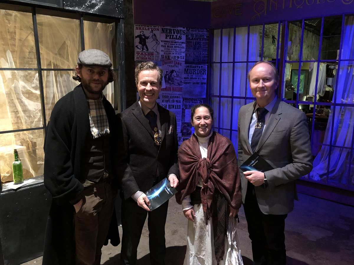 Lord Mayor Consort and I were delighted to attend the Premiere of #HGWells #TheCrystalEggLive and pose with the amazing cast and crew #ImmersiveTheatre  @thevaultsuk #TheyAreWatching #Westminsters <a href="/OldLampEnt/">Old Lamp Entertainment</a> @luisaguerr1 <a href="/Mike_Archer/">Mike Archer</a>