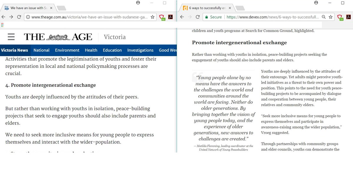 Manonow's tweet photo. @rubyhamad @theage @devex Apparently Nelly Yoa dismissed all similarities as "coincidental." I will let you decide for yourself...either way our psychic/intellectual connection appears to be on point😂 https://t.co/EWSbd8TwOJ