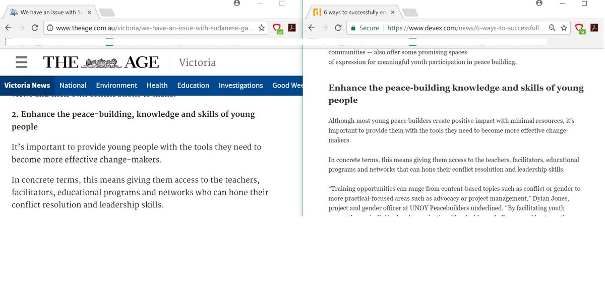 Manonow's tweet photo. @rubyhamad @theage @devex Apparently Nelly Yoa dismissed all similarities as "coincidental." I will let you decide for yourself...either way our psychic/intellectual connection appears to be on point😂 https://t.co/EWSbd8TwOJ