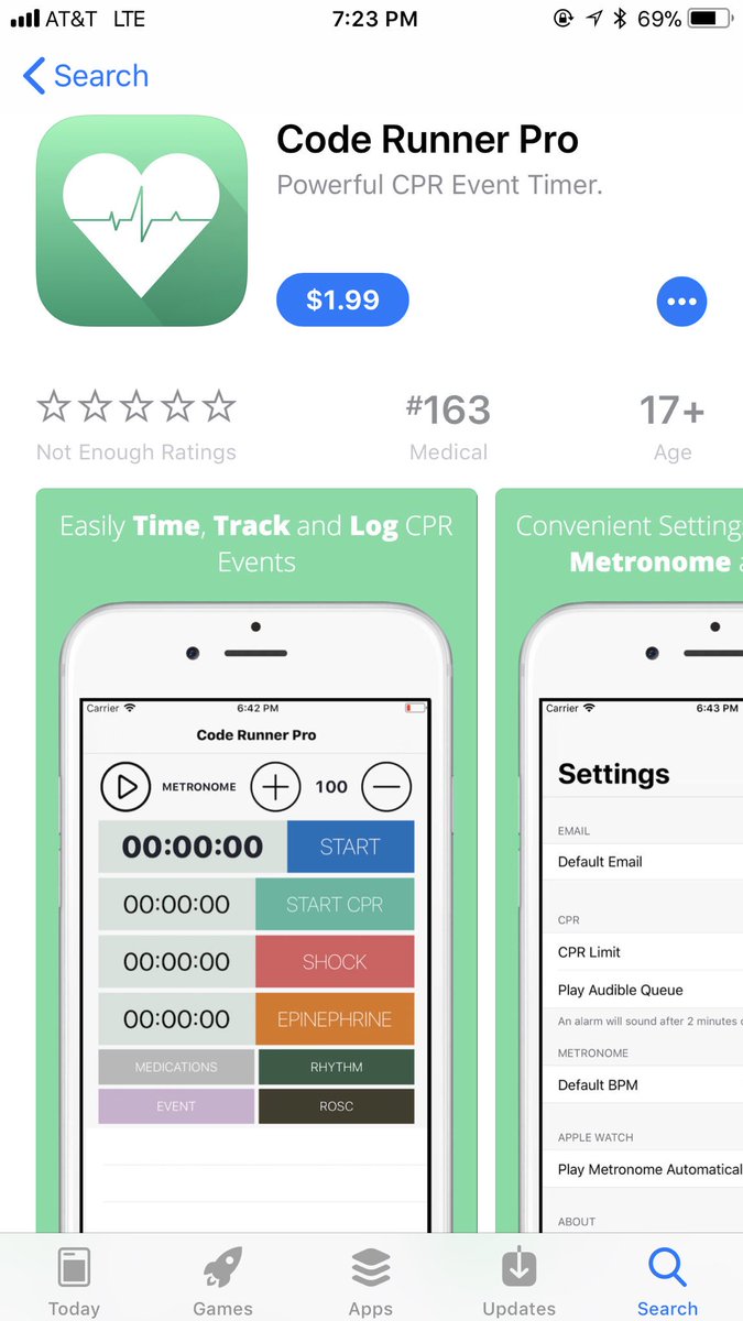 avzquez's tweet image. @CodeRunnerPro is now the app #163 under the medical category! Hopefully well be in the top #50 soon. #CodeRunnerPro #CodeBlue #CPR
