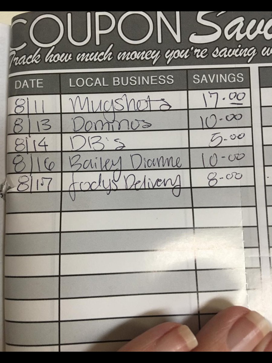 LocalSavings2's tweet photo. Don't forget to track your savings so you can keep up with how much money you're saving! #itaddsupquick #howmuchwillyousave #savingstracker #raisingmoneybysavingmoney #itaddsupfast #adollarsavedisadollarearned #supportlocalbusiness #savemoney
#coupon #localsavings https://t.co/JAQlXKgwGf