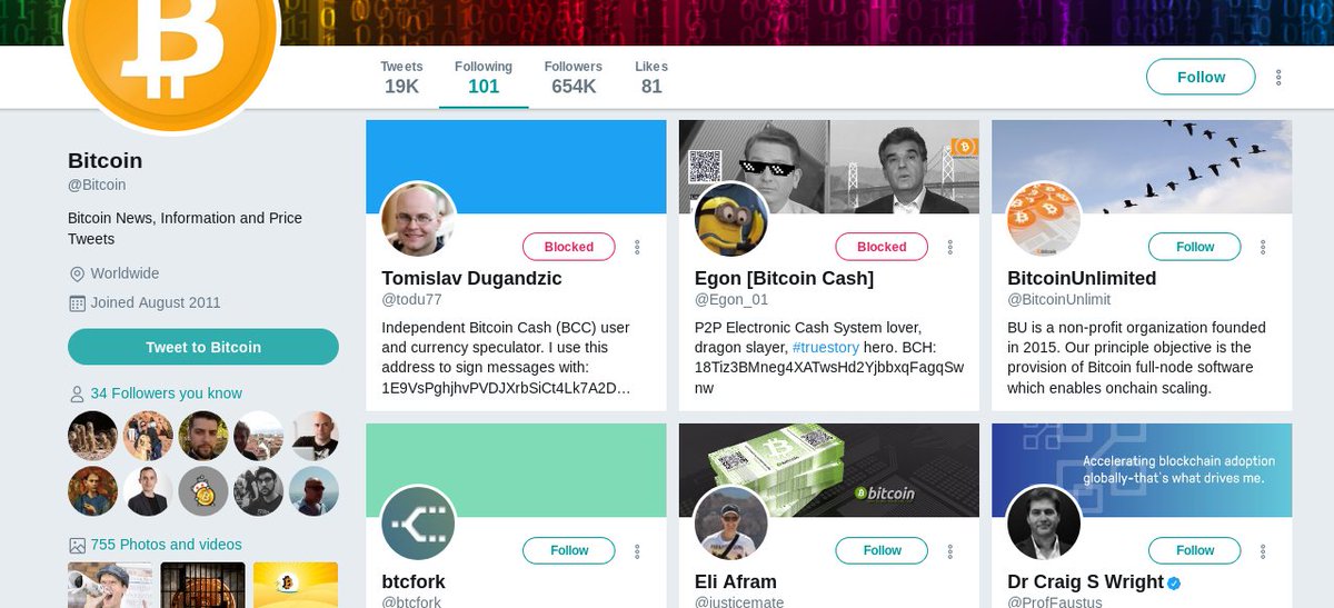 notgrubles's tweet photo. Could it get more obvious? @bitcoin is a purchased account that spams bitcoin(dot)com pages. @TwitterSupport @jack #bitcoin $btc https://t.co/7Zfx4X1yw3
