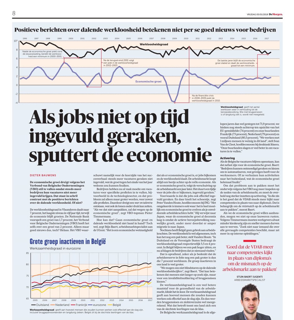We werken met 1 miljoen mensen te weinig in ons land. Lagere werkloosheidsgraad mag niet maskeren dat er veel te veel inactieven zijn in allerlei andere statuten in vergelijking met onze buurlanden. Dit is hoofdreden voor torenhoog overheidsbeslag en belangrijkste rem op economie