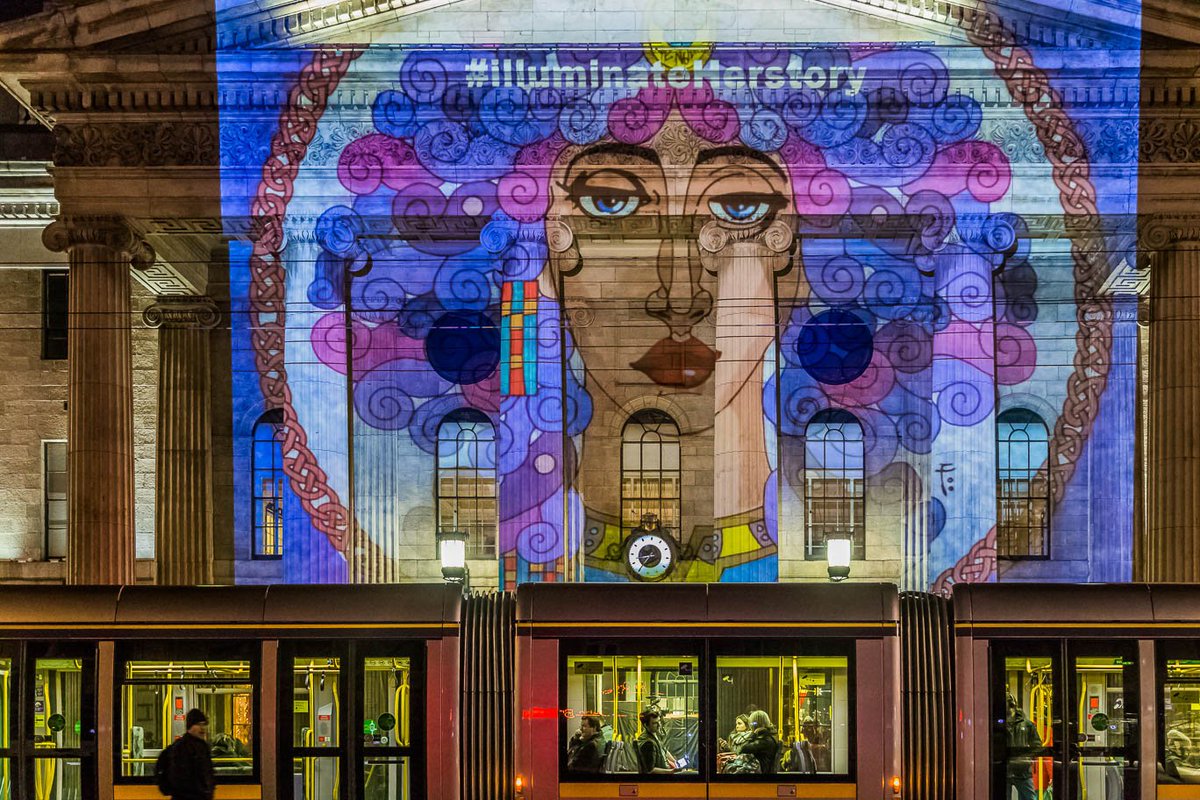 Ge0Pop's tweet image. Mary Magdalene; "Princess of the House of David", new art by @jimfitzpatrick, GPO, Dublin, Ireland. @HerstoryIreland
@nightisalight #herstory #IlluminateHerstory
#projectionmapping #nightlight #irishartists #gpodublin #lightwork #NollaignamBan