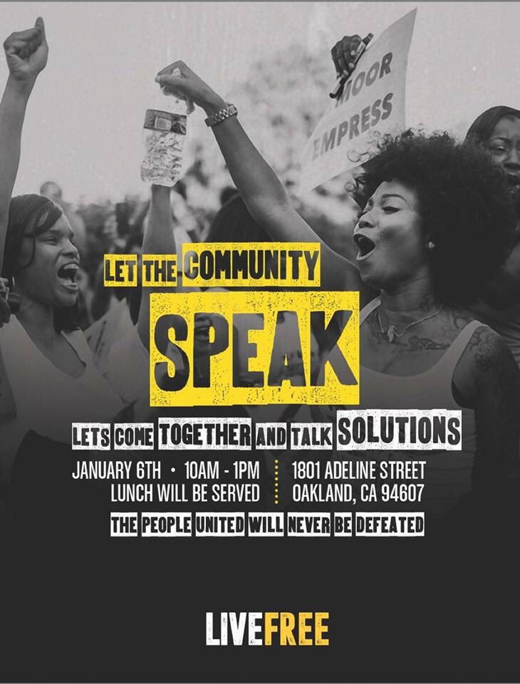 PICOcalifornia's tweet photo. In Oakland, we launch our 2018 organizing spaces, listening to those living life “on the concrete” and most impacted by the system. Join us, if you’re in the Bay, as we #LetTheCommunitySpeak! #LIVEFREE https://t.co/tapMwgfiLf