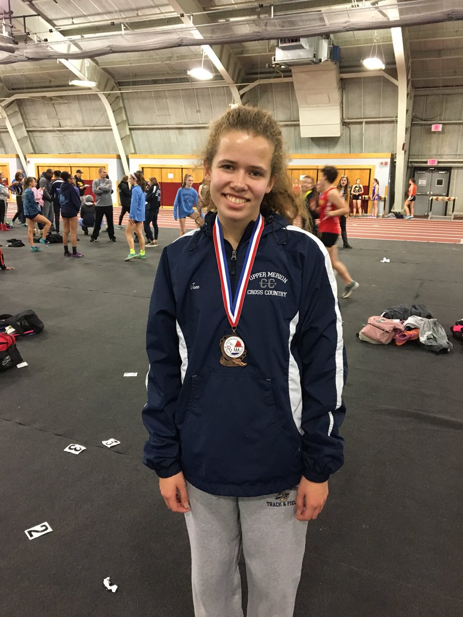 Indoor Track June Sanchez takes 3rd place in the mile w/time 5:59.54 at tonight’s meet, #VikingFast!