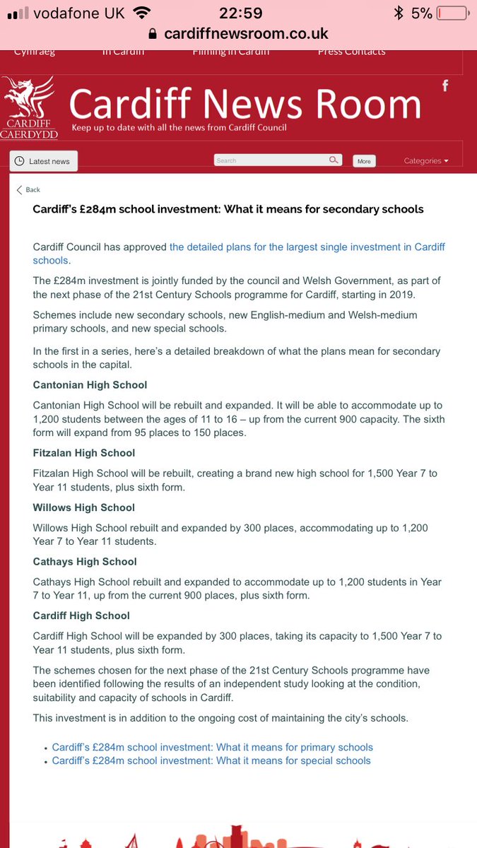 Cardiff’s £284m School investment and what it means for secondary schools including Cardiff High School in #Penylan