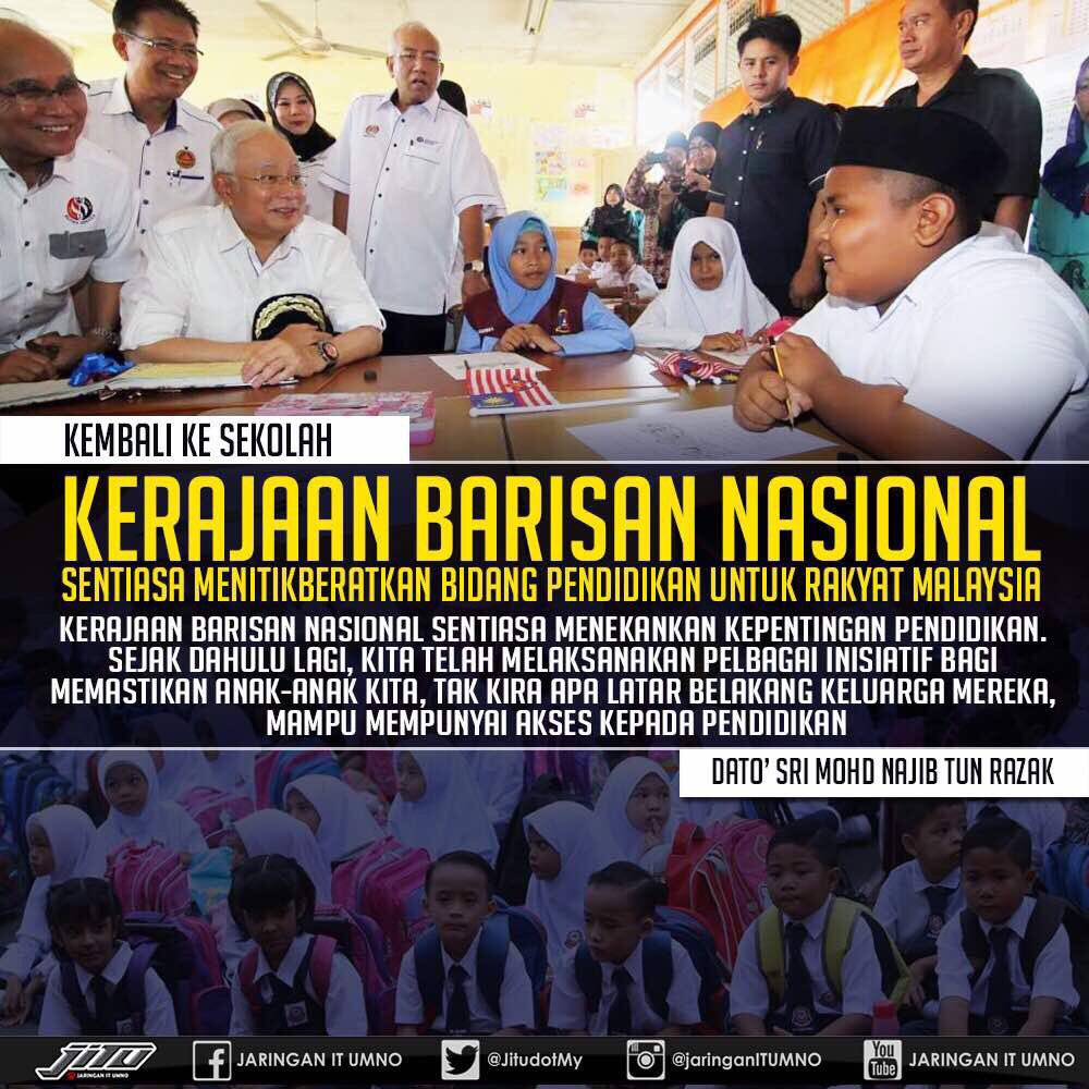 ahmadmaslan's tweet photo. Pendidikan boleh samaratakan rakyat yg miskin &amp; yg kaya, di bandar &amp; di desa. Contohnya anak penoreh getah boleh bersama anak Perdana Menteri dlm pentadbiran negara kerana pendidikan. Itu sbb Kjaan @barisanasional akan terus labur peruntukan yg banyak bagi tingkatkan pendidikan.. https://t.co/RckB5HLVni