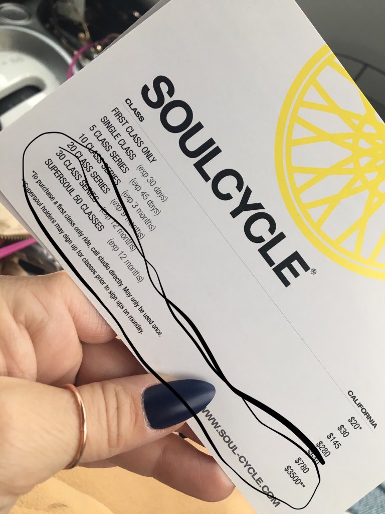Only at <a href="/soulcycle/">SoulCycle</a> can you get conned into paying DOUBLE for the more classes you purchase?! Tha fuck?’