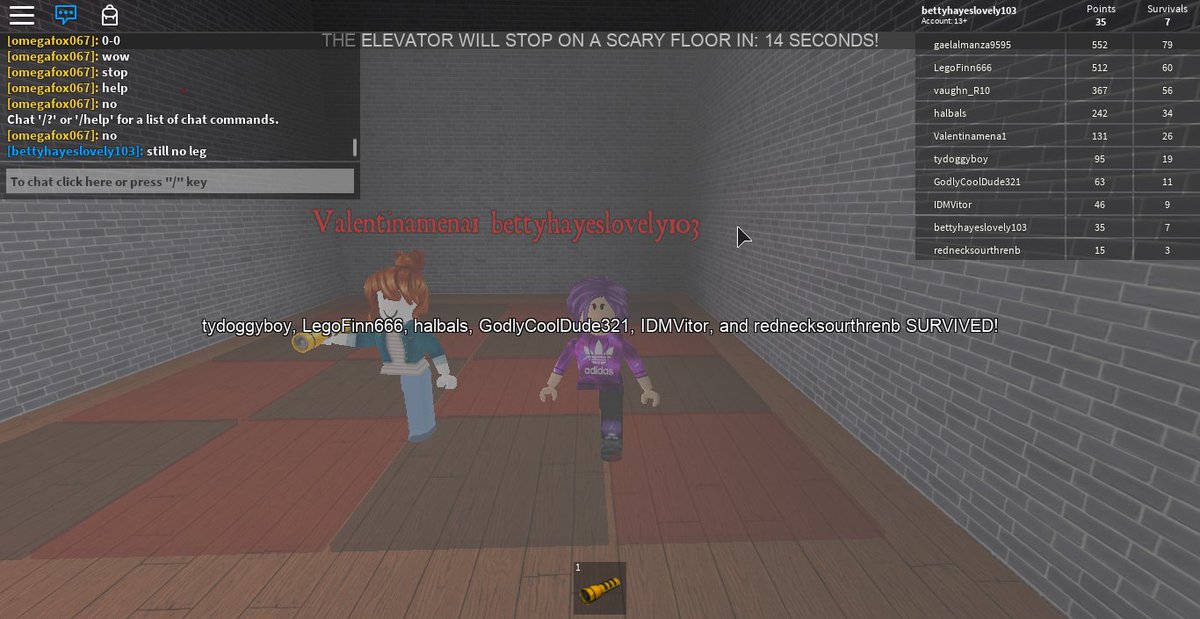 Violet Games On Twitter Playing The Horror Elevator On Roblox - bipolarchiris jeday id code roblox