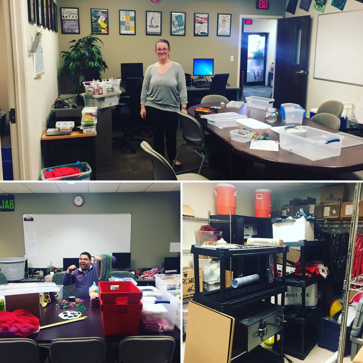 UHVInvolvement's tweet photo. We’ve been organizing the past two days getting ready for our students to come back! #UHV #JAXNATION #organizingday #newyearfreshstart #spring2018 https://t.co/unTFoCESL0