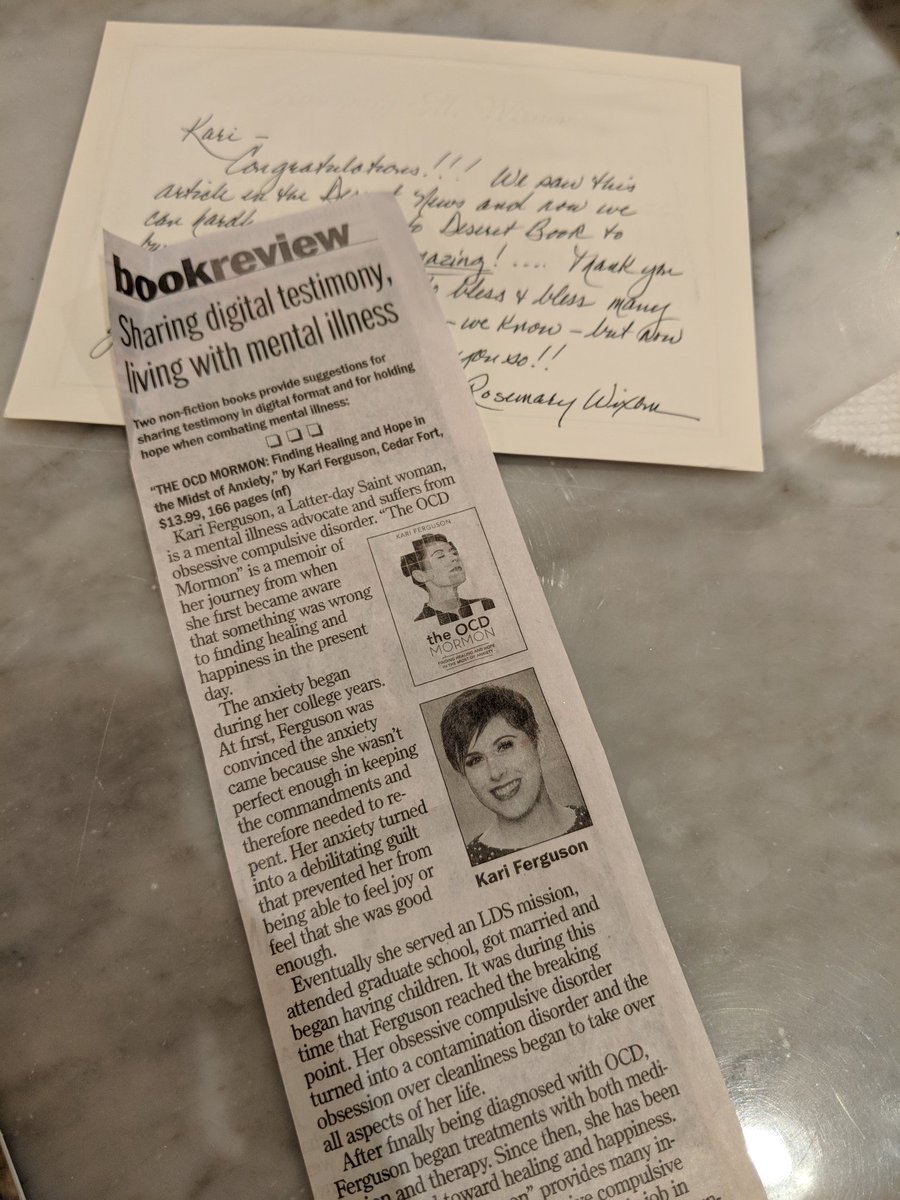 thatkariperson's tweet photo. Chuffed to get a note and the actual Deseret News review of my book from the Wixoms, my mission presidents (mentioned in the book)/current SLC temple pres/former general primary pres #mormonbrag #secondparents #lovethem https://t.co/giADmTAABA