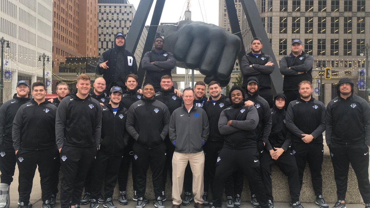 CoachJimBridge's tweet image. So proud to be in this picture!!!  The Joe Louis fist is our calling card #controltheLOS #DukeGang