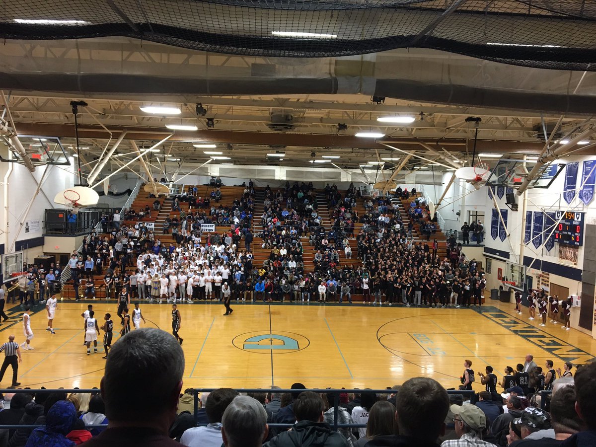 AHAML10's tweet photo. Student sections in full effect--Champaign Central visits Centennial. #battleofchampaign https://t.co/qN9WZWsOR7