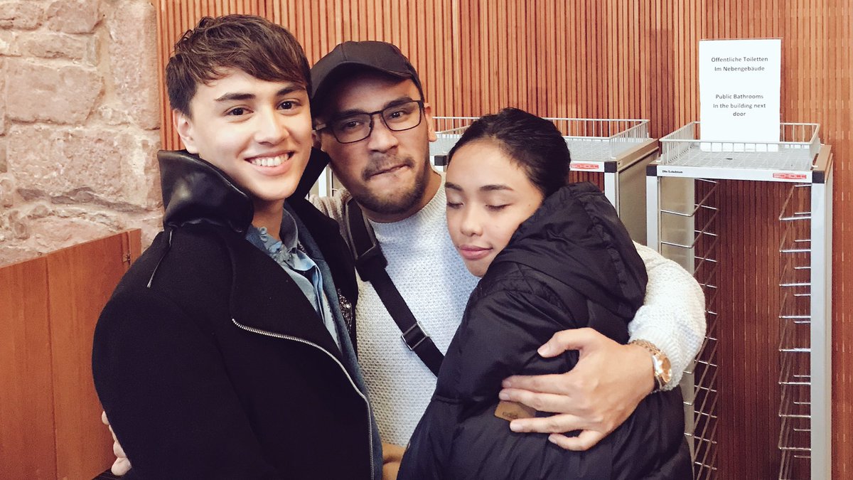 archie_carrasco's tweet photo. We miss you already. We are so proud of what we have done. The level of professionalism you have shown to the entire team is highly admirable. Continue holding on to your dreams, we are just here if need any support. I love you both sincerely. #GroupHugOnly #MakingMegaInGermany https://t.co/UCav6QDbeJ