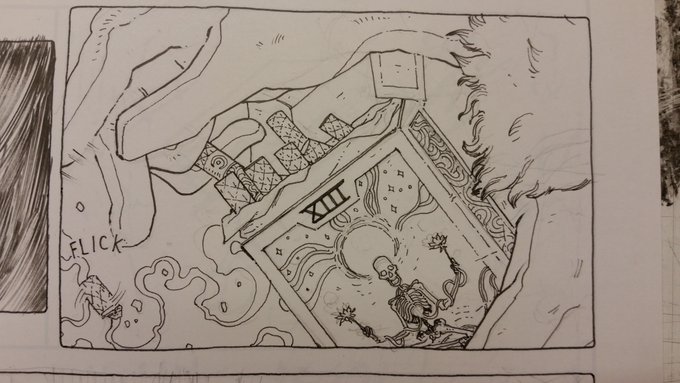Cigarette cartons with tarot cards on them, what can this mean? Inks from a new project with @j_xmas 