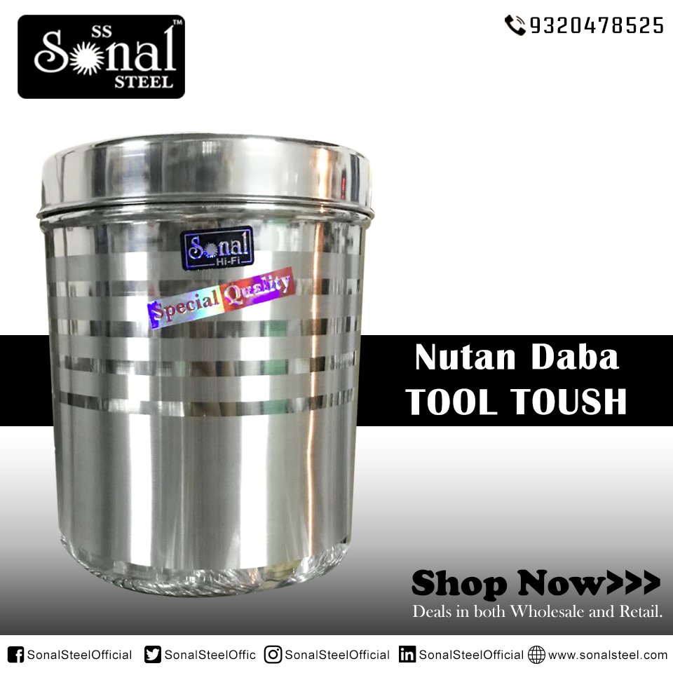SonalSteelOffic's tweet photo. Beautiful Stainless Steel Dabba from Sonal Steel 
 #Lightweight #Smallsize #Durable #High #performance #bestquality #longlasting #superiorsteel #nocompromise #best #stylish #shopping #SONALSTEEL #saynotoplastic #onlysteel https://t.co/1cvXRXX43L