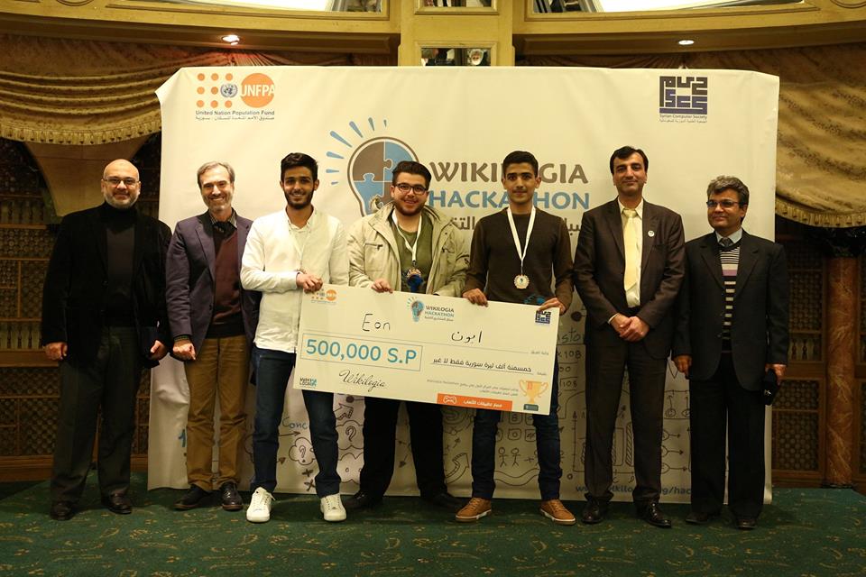 UnfpaSyria's tweet photo. We believe #Youth are innovators once they are given tools. Thank you #YouthTeams @Wikilogia #Hackathon for creating a new game using #VirtualReality that allows #Kids to learn #Coding
#Eon will make #Coding easier and funnier for #Children
#SCS #SyrianComputerSociety https://t.co/X8848mGZps