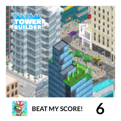 C7gWMyCIYEHI7n6's tweet image. I made a score of 6 in #TowerBuilder #ArtikGames #Android #iOS
