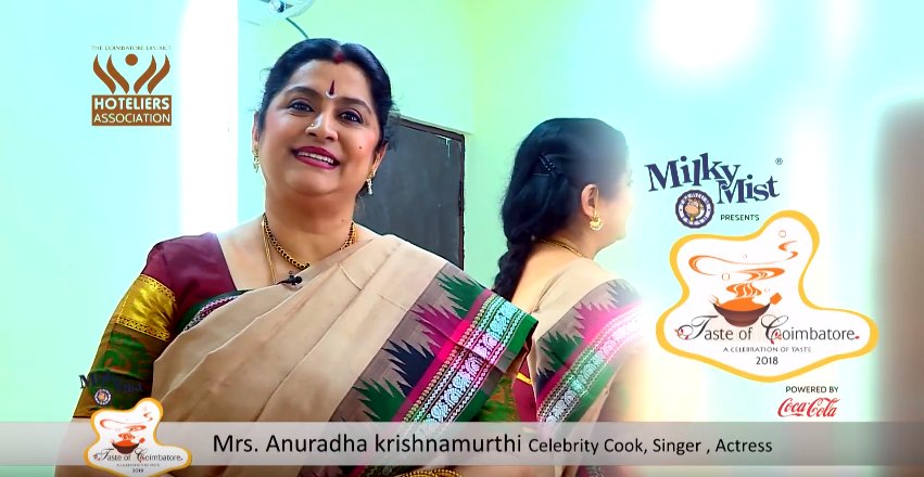 tasteofcbe's tweet photo. To make #TatseofCoimbatore even more beautiful on this evening we’ve Mrs.ANURADHA KRISHNAMURTHY (Singer,Celebrity Cook,&amp; Actress) &amp; Miss.Priyanka Vijay Tv’s Super Singer fame.Scale up your appetite and get ready for a fest like a royal in this evening.For more details-9994782525 https://t.co/URqumVhEZ1