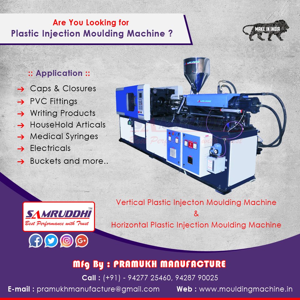 samruddhi_engg's tweet photo. Are you looking for "Plastic Injection Molding Machines"??
We will provide you the best price with best quality. #InjectionMoldingMachine #VerticalInjectionMouldingMachine #MouldingMachine #MakeInIndia
#SamruddhiEngineering https://t.co/LUldvIrogh
