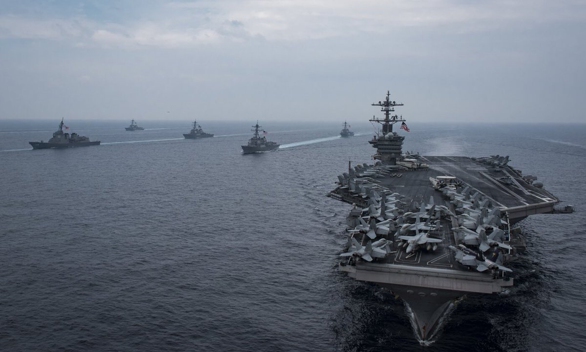 USN_Submariner's tweet photo. Godspeed Shipmates โ๏ธ๐บ๐ธ CSG-1 departed today; 3rd Fleets 2nd WESTPAC since WWII.
โ๏ธ USS Carl Vinson (CVN-70)
โ๏ธ Carrier Air Wing Two (CVW-2)
โ๏ธ USS Lake Champlain (CG-57)
โ๏ธ USS Michael Murphy (DDG-112)
โ๏ธ USS Wayne E. Meyer (DDG-108)
#USNavy #CSG1 #3rdFLT https://t.co/XamnLWsb48