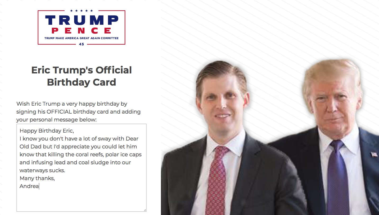 Happy Birthday Eric Trump.
We feel for you, the forgotten one.
Nah, I\m lying. 