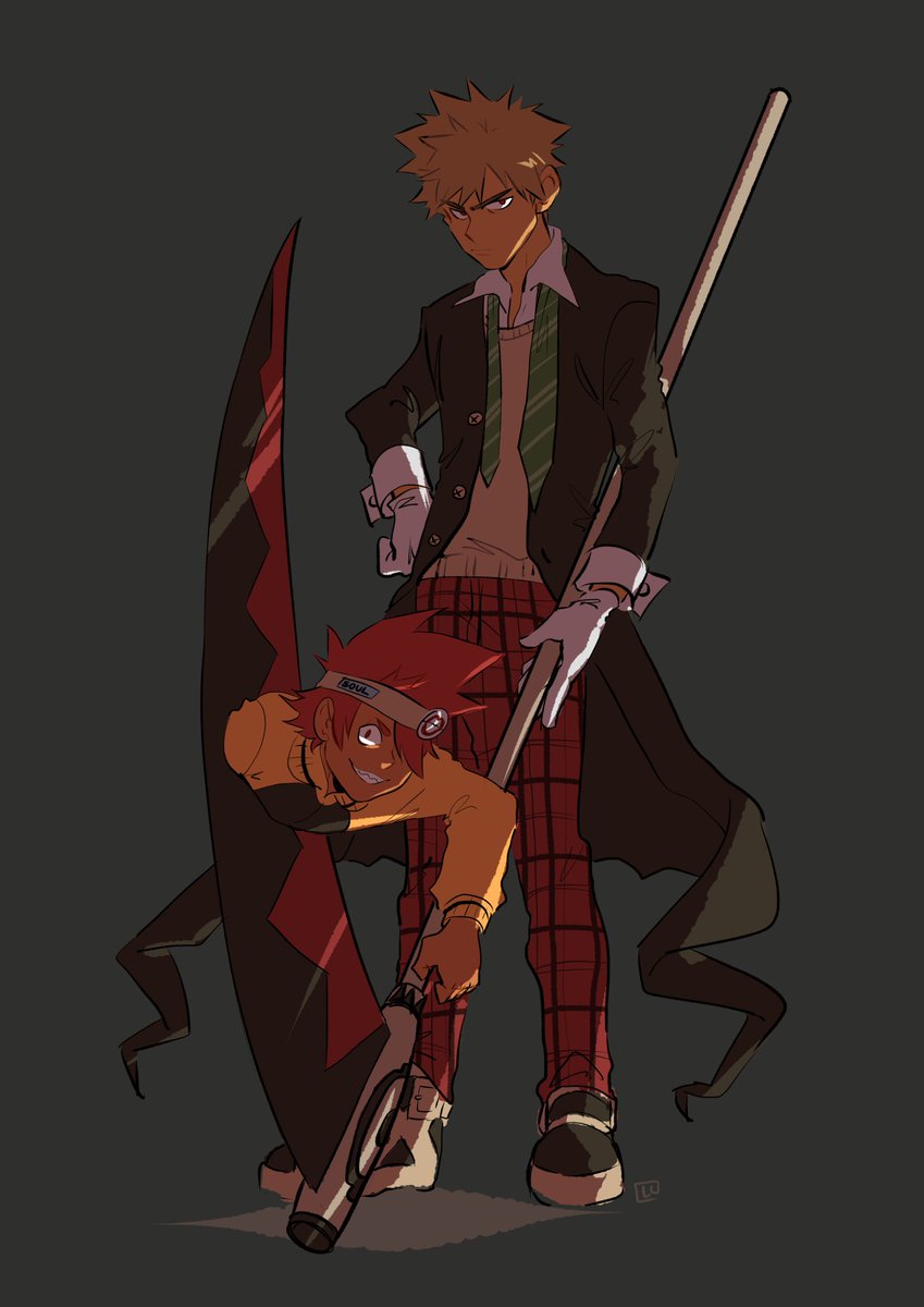 leascno's tweet image. and now for a purely self-indulgent Soul Eater x BNHA crossover HEH 👀💦