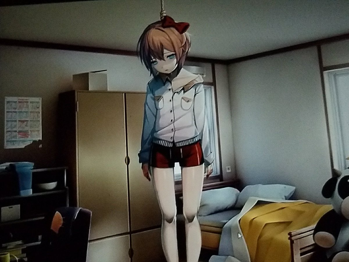 Sayori Hanging HD Png Download  Transparent Png Image  PNGitem