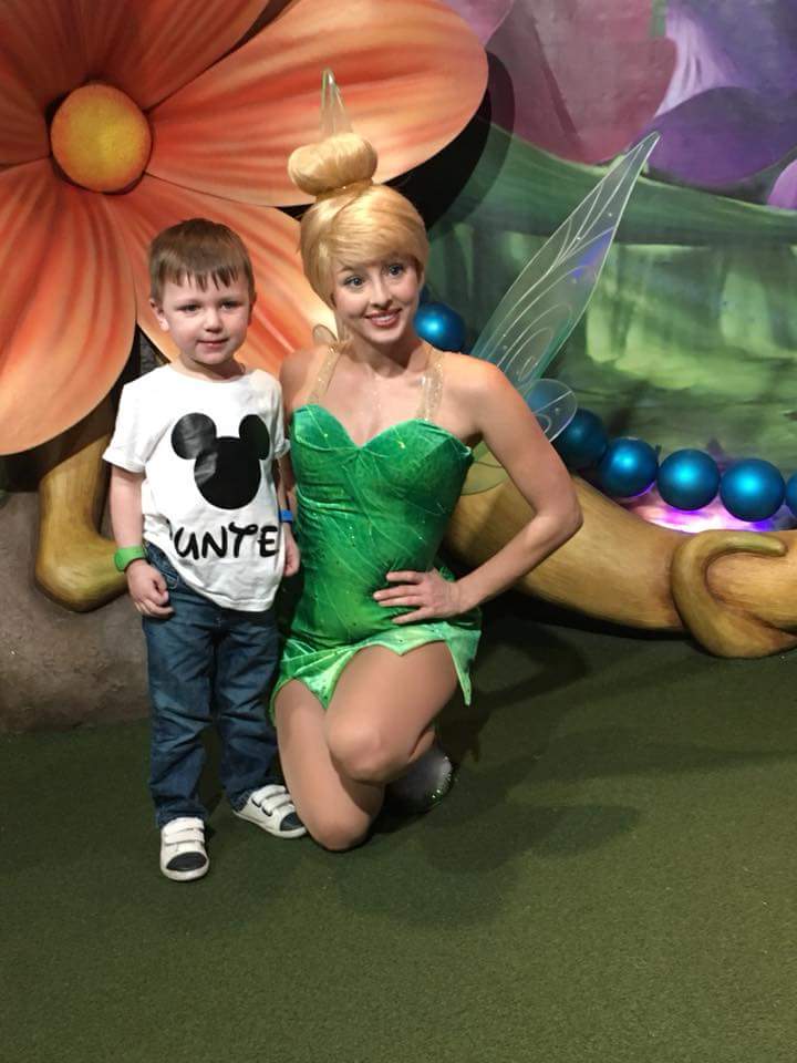 My grandson Hunter with Tinkerbell at Disneyland