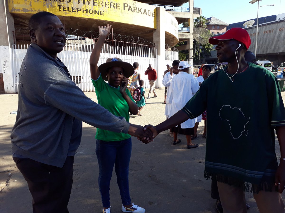 ZimboGreen's tweet photo. At Townhouse, ready to goooo green with Maritime Waste Solution, Mr Don Sakupwanya C. O. H and City Council foremen. Other bases also rearing to go!!! #ZimboGreen https://t.co/SD7FEOlfvR