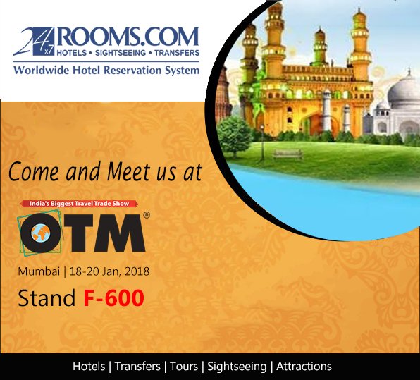 24x7rooms's tweet photo. We are happy to announce our attendance at #OTM Mumbai 2018, the largest travel trade show in Asia-Pacific. 
#OTM2018 #OTMMumbai #TTFOTM #OTM18 #OTMIndia #Mumbai #India #travel #Hotels #Sightseeing #Transfers #CarRentals #Events #Exhibition #MICE #Airlines #OutboundTravelMart https://t.co/HwrykGz70S
