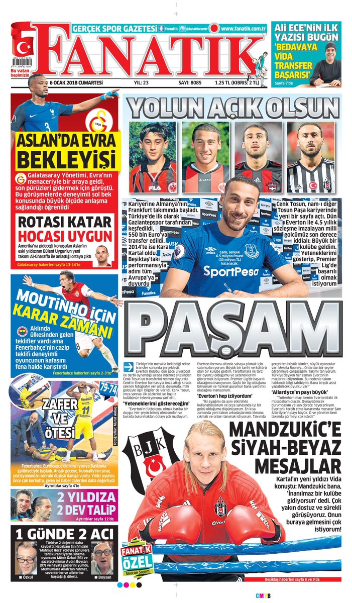 Ntv Spor On Twitter Gazetelere 1 Dakikada Goz Atin Sporun Mansetleri 6 Ocak 2018 Https T Co E36vn7vujg Https T Co Tm7ppoyrq0 Twitter