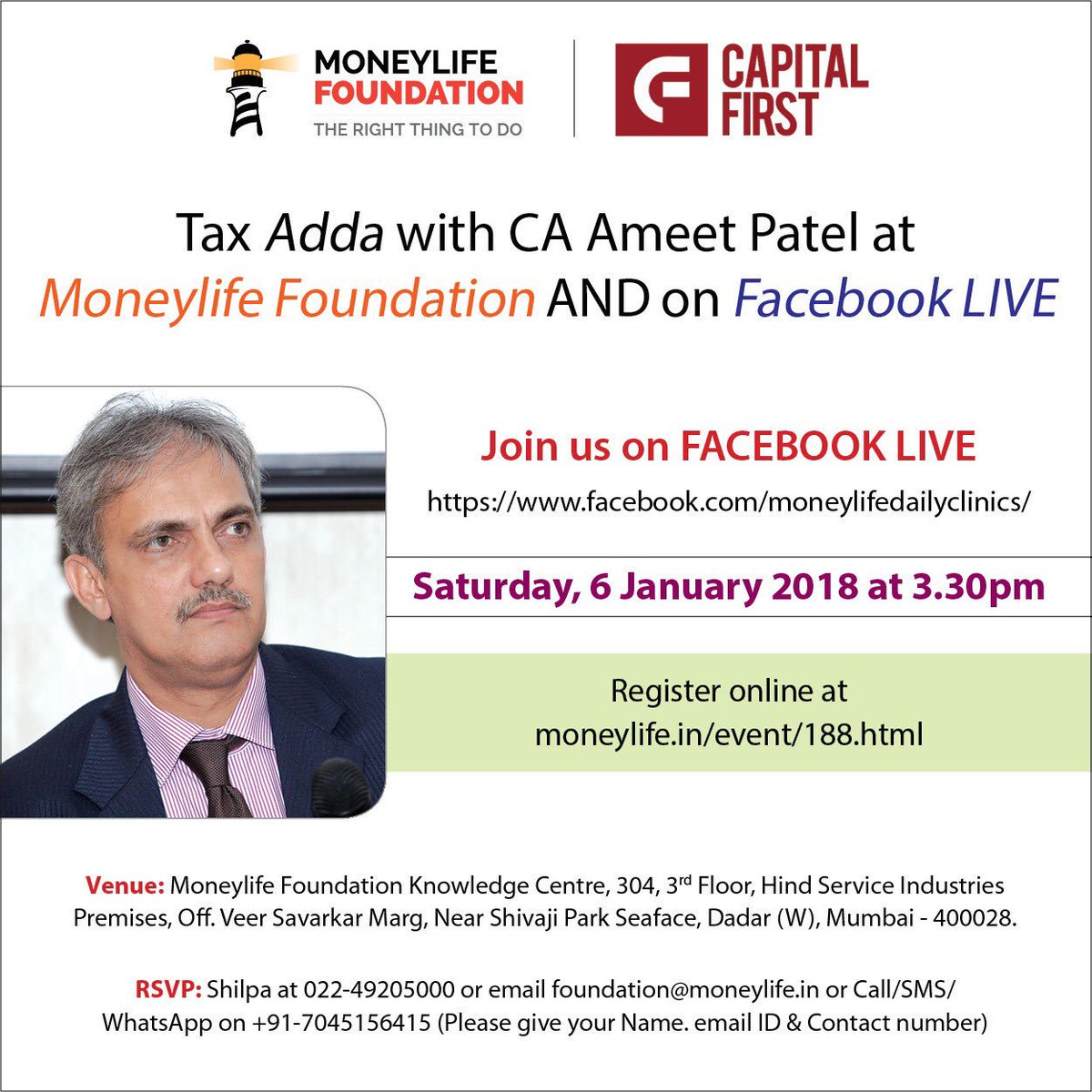 suchetadalal's tweet photo. Today 3.30. #TaxAdda with the amazing @ameetpatel note Facebook Live link and join us for the best insights!!ππ https://t.co/d1p3ezG2JT