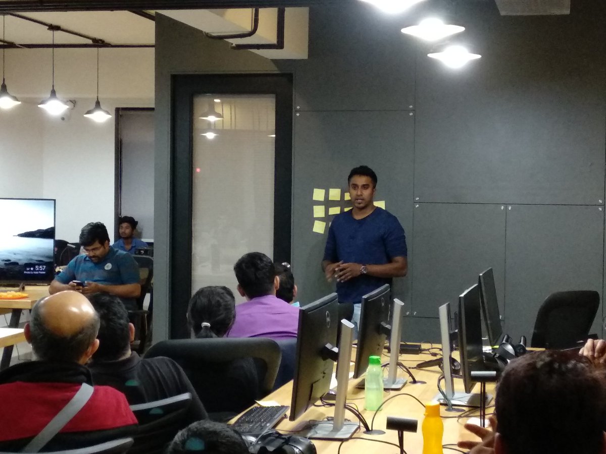 bonfirevr's tweet photo. Manish from @WTAStudios on creating #mobileVR applications using #3D objects. #bonfireVR #VR #VRinHyderabad https://t.co/uL1p0hUO5x