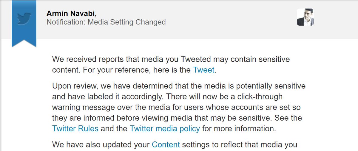 ArminNavabi's tweet photo. "Upon review, we have determined that the media is potentially sensitive and have labeled it accordingly."
Really @Twitter?  Is this tweet sensitive? 
https://t.co/jbujGsCm0k
Why? Is there something special about the #Quran? Has Twitter converted to #Islam? https://t.co/vNJCPq3t5z