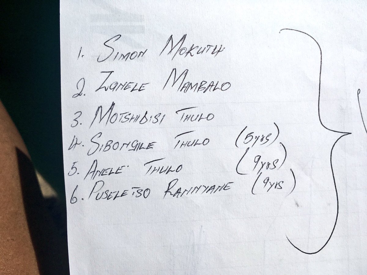 TheMikeAppel's tweet photo. Here is the list of 6 people, 3 adults &amp; 3 children, still unaccounted for from the #TrainCrash. Families and friends are headed to the morgue to see if they can identify any of the bodies. Absolutely heartbreaking. @eNCA @Bongiwe_Khumalo https://t.co/oDQAP8zjLT