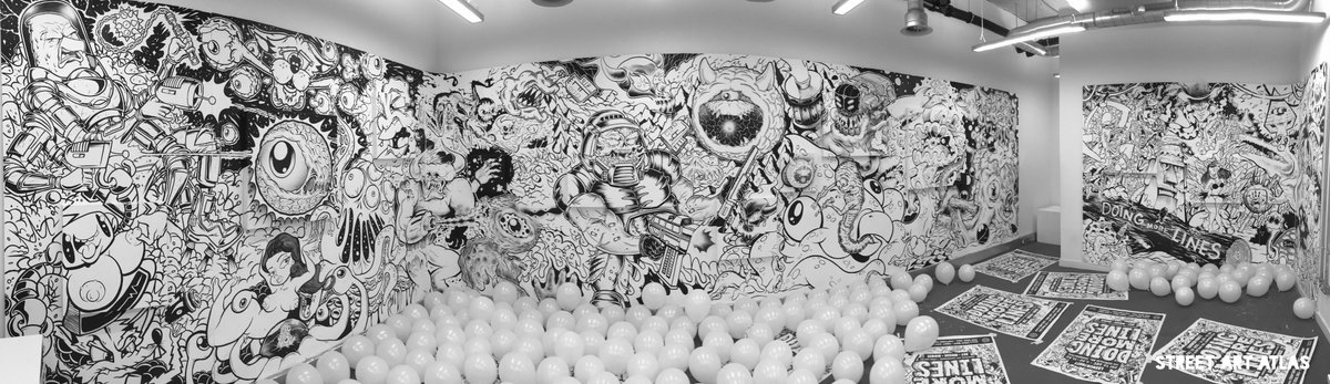 StreetArtAtlas's tweet image. Short write up &amp;amp; a ton of shots @ bit.ly/DoingMoreLines #gumsandtongue #doingmorelines @CreativeDebuts Ends 9th Jan @_The_Real_Dill1 #Obit @gregloveman @thecaptainkris @TonyBoyDrawings @riffdraw #TheRealDill #Dahkoh #CaptainKris #TonyBoy #TonyRiff #creativedebuts #Illustration