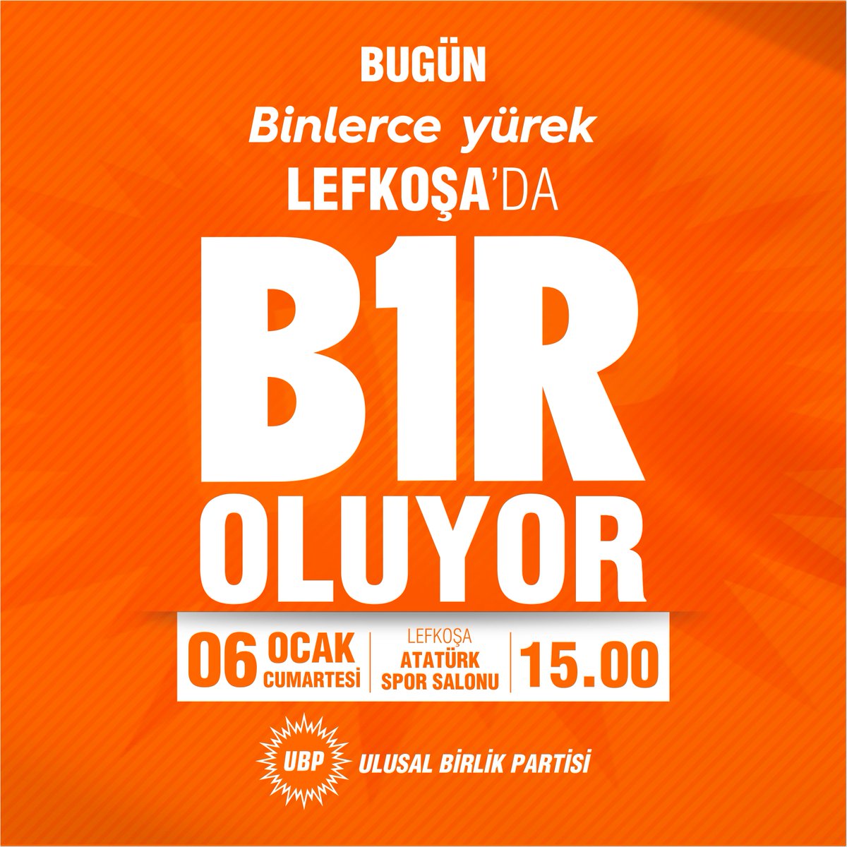 Bugün Binlerce yürek Lefkoşa'da B1R oluyor! #BirOluruzBaşarırız #Biriz #B1riz #TekBaşınaİktidar #UlusalBirlikPartisi #UBP2018