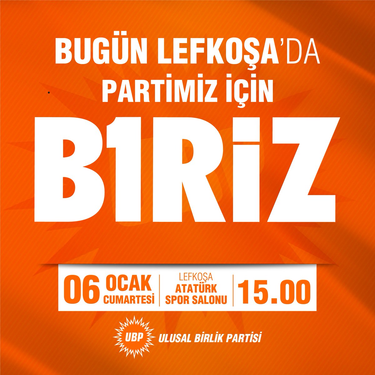 Bugün Lefkoşa'da partimiz için B1RİZ! #BirOluruzBaşarırız #Biriz #B1riz #TekBaşınaİktidar #UlusalBirlikPartisi #UBP2018